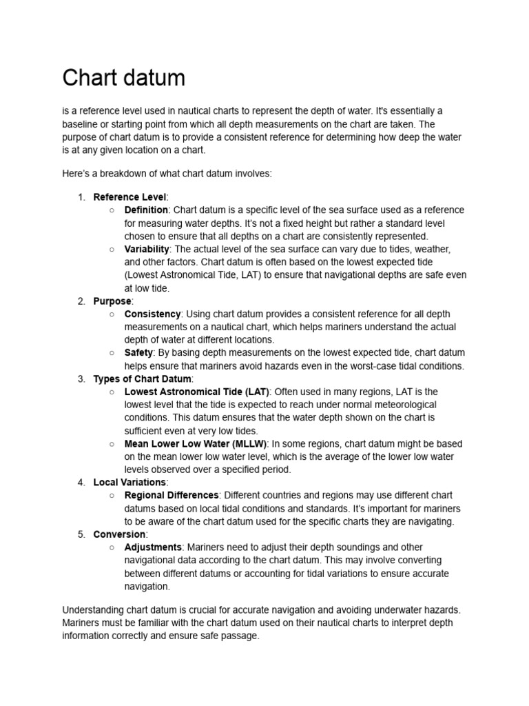 Understanding Chart Datum and Tides | PDF | Tide | Hydrography
