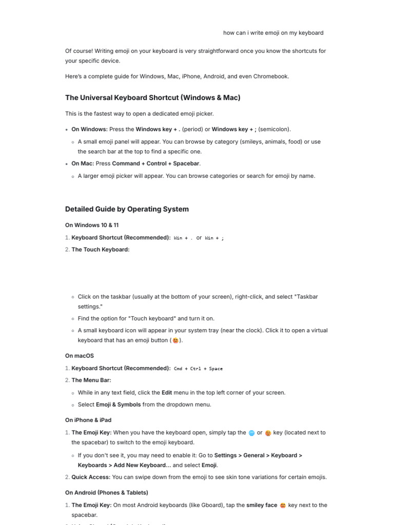How to Type Emojis on Your Keyboard | PDF - Scribd