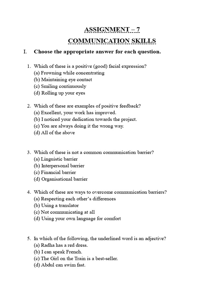 Communication Skill Assignment | PDF | Communication | Human Communication