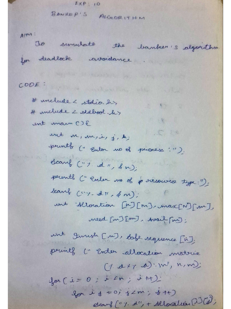 C Program for Deadlock Detection | PDF | Systems Engineering | Computer ...