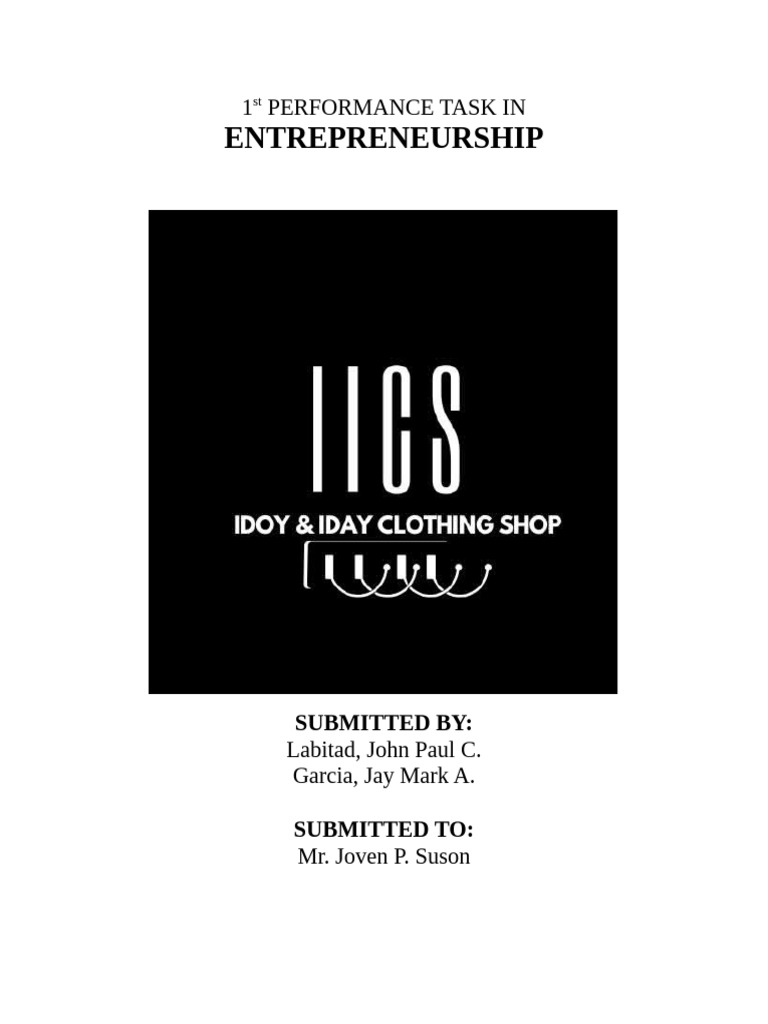 Idoy & Iday Clothing Shop Journey | PDF | Entrepreneurship | Business ...