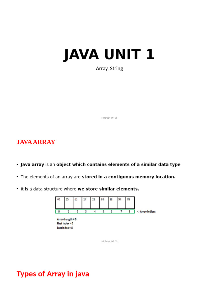 Unit 1 Array, String | PDF | String (Computer Science) | Computer ...