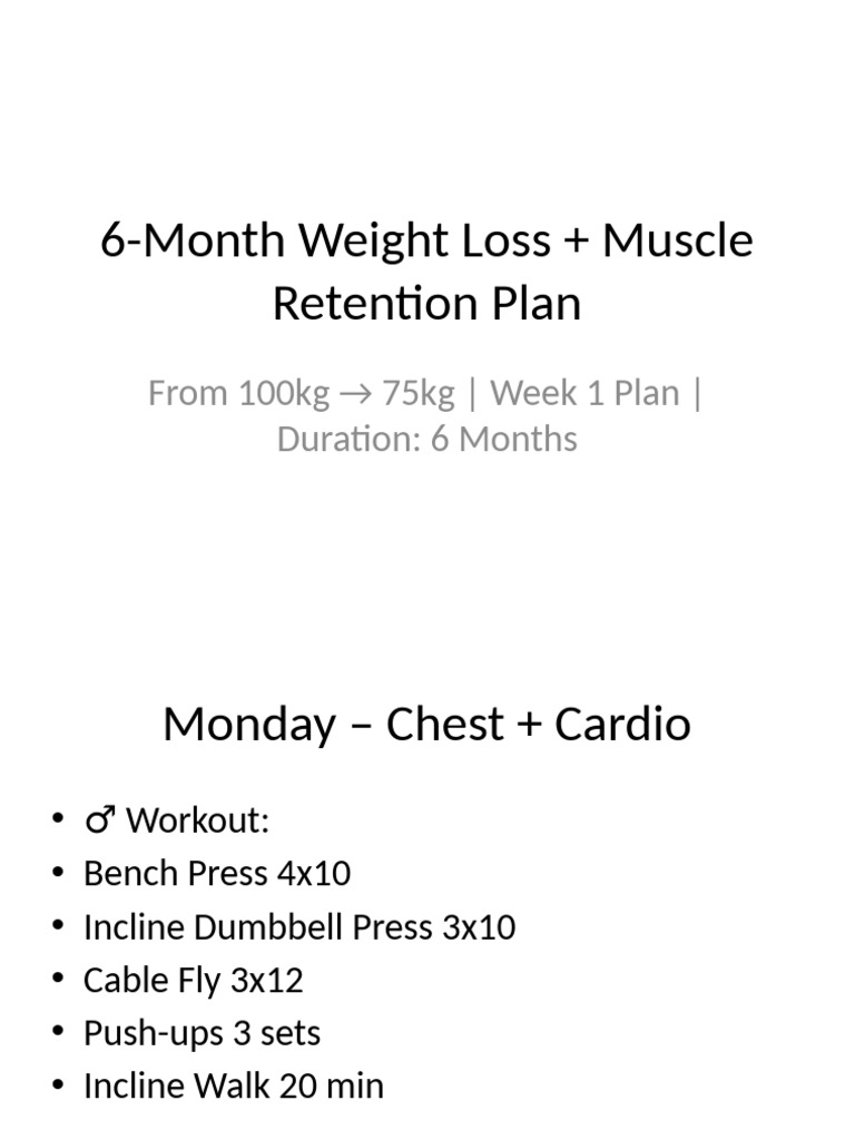 6 Month Weight Loss Plan Week1 | PDF