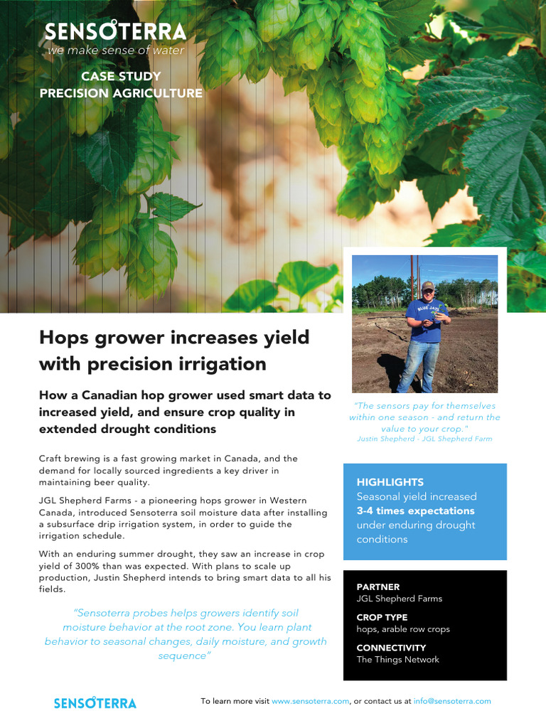 CS Agriculture JGL Shepherds Hops Sensoterra | PDF | Hops | Irrigation