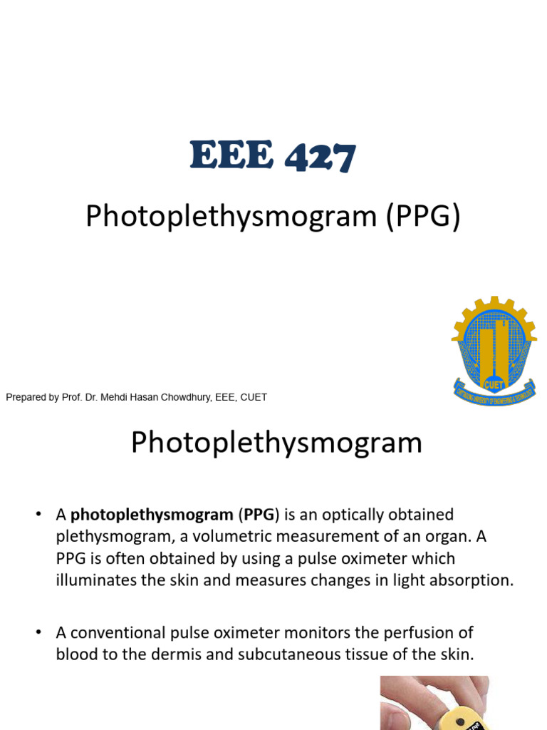 Understanding Photoplethysmogram (PPG) | PDF