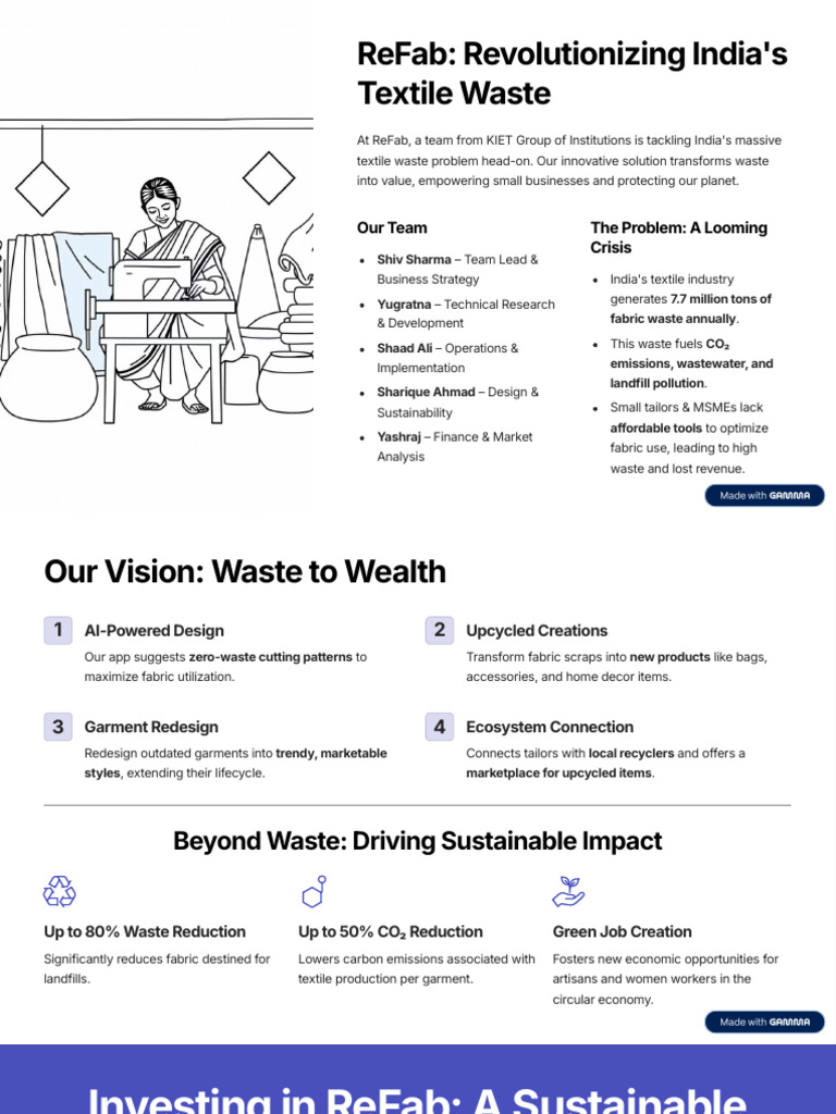 ReFab: Transforming Textile Waste in India | PDF | Waste | Textiles