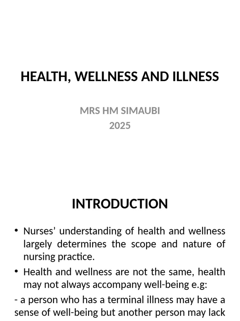 Wellness Health Illness | PDF | Well Being | Behavioural Sciences