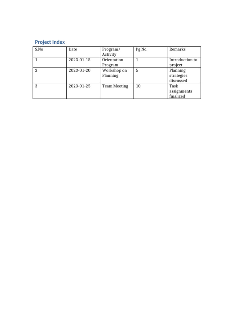 Project Index | PDF