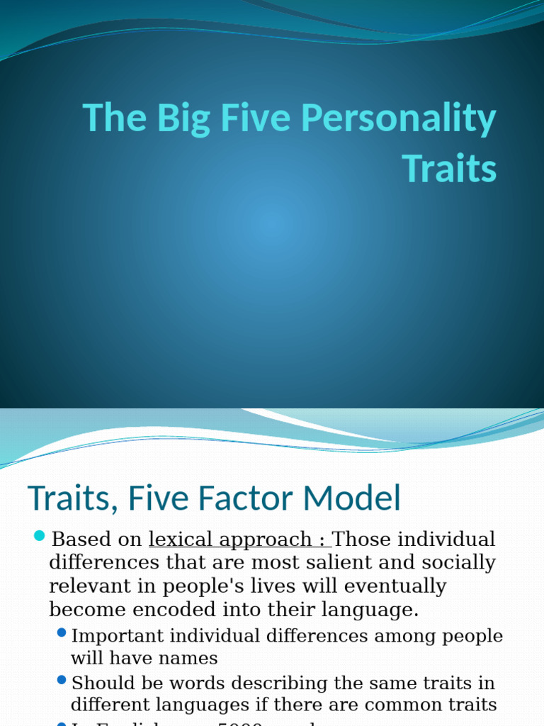 Understanding the Big Five Personality Traits | PDF | Psychology ...