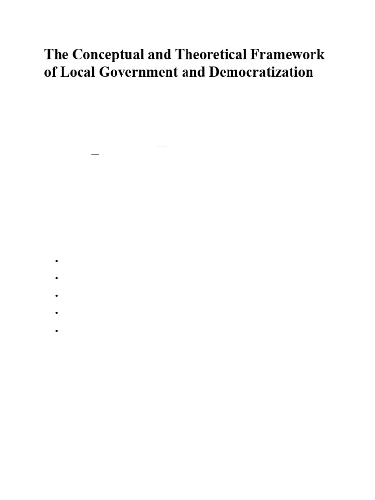 Local Government and Democratization Framework | PDF | Governance ...