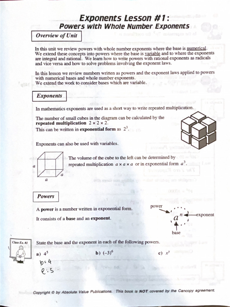 Math U2.1 Exponents | PDF