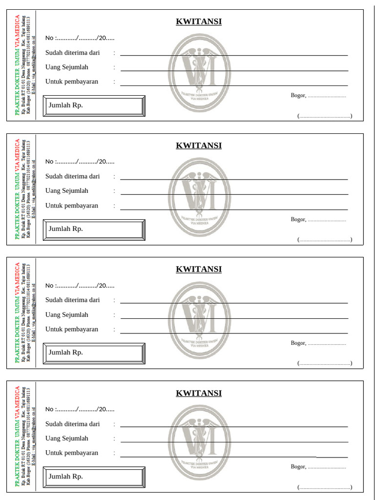 Kwitansi Kosong untuk Diunduh | PDF