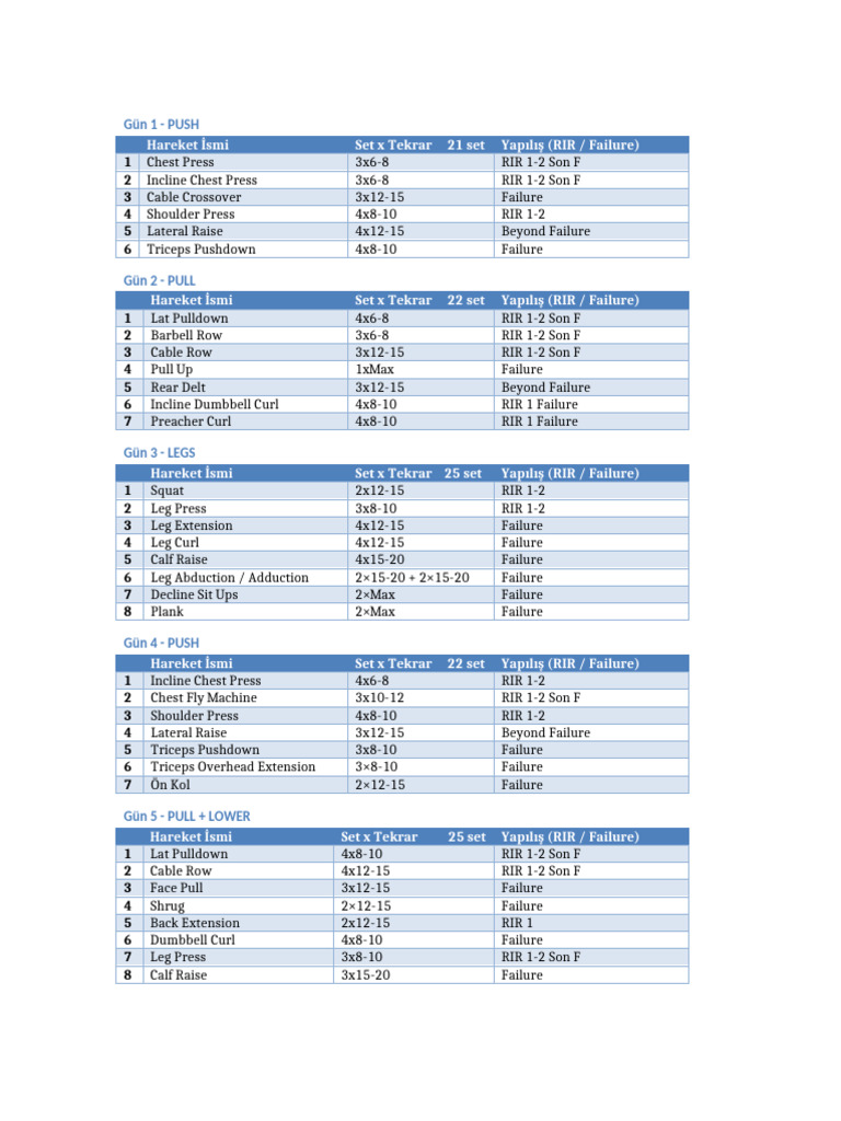 00 Push Pull Legs 5gun Program | PDF | Musculoskeletal System | Weight ...