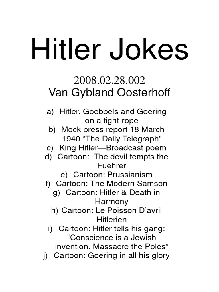 Hitler Jokes and Cartoons Collection | PDF