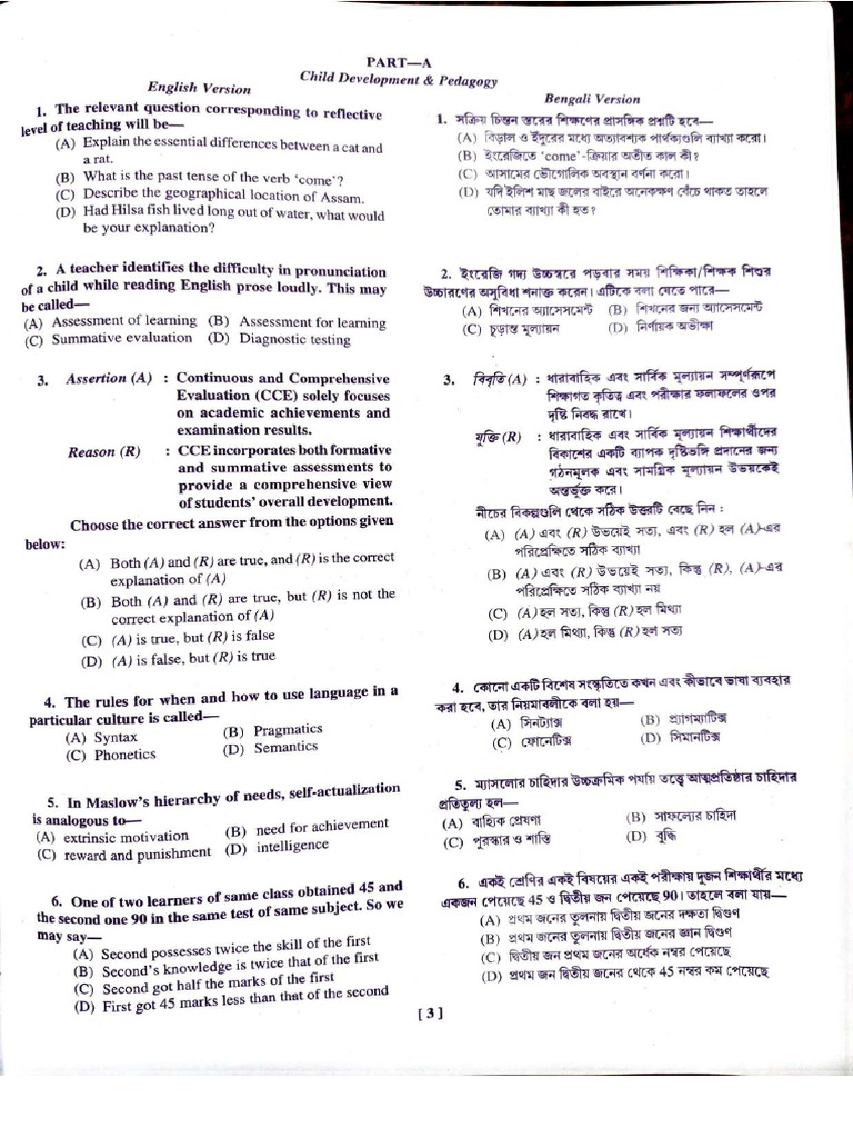 2023 TET Question Paper Scans | PDF