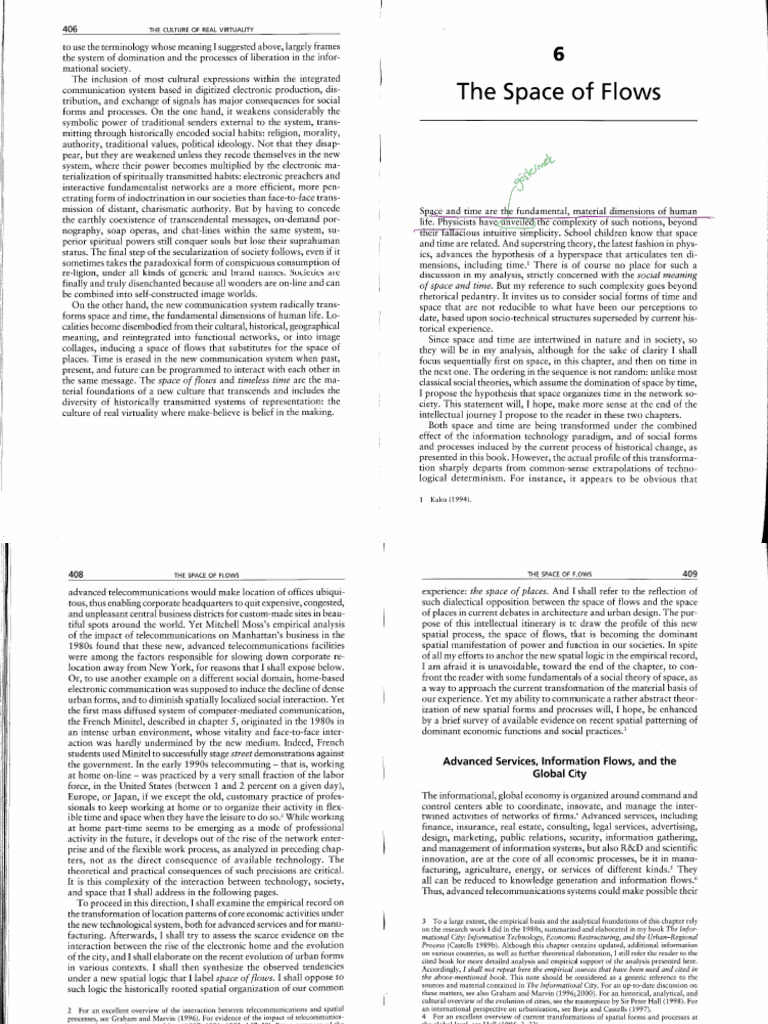 1-Castells - The Space of Flows | PDF