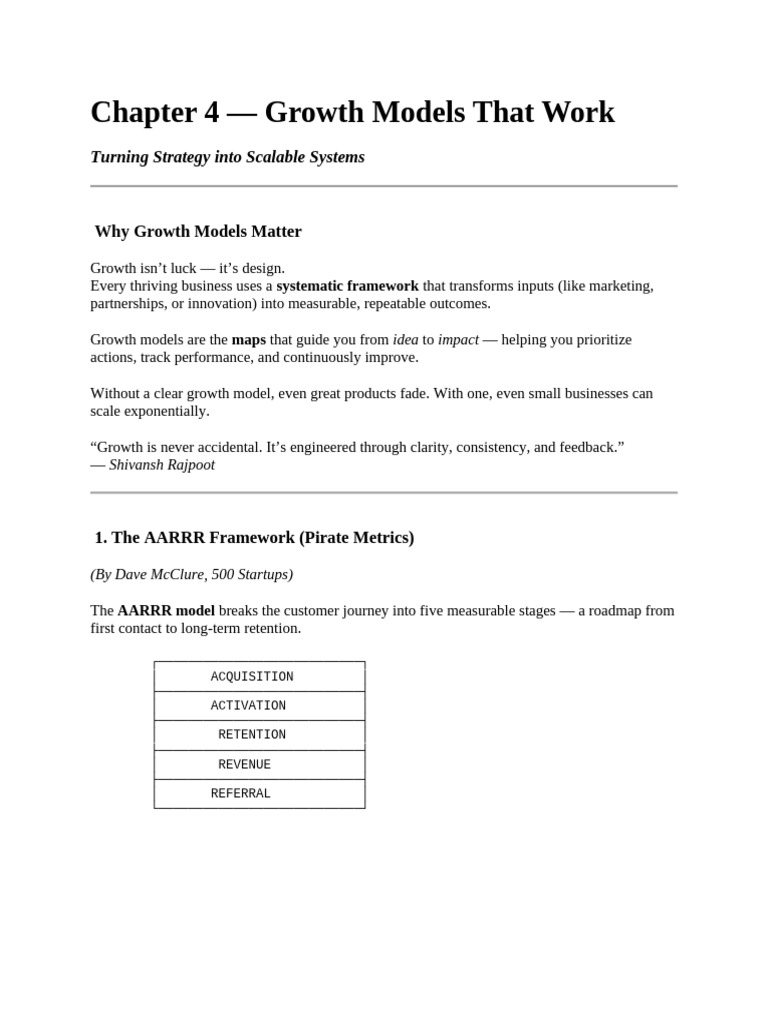 Effective Growth Models for Business Success | PDF | Lean Startup ...