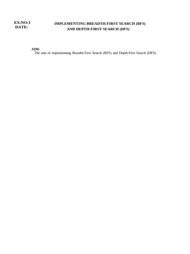 BFS and DFS Algorithm Implementation | PDF | Bayesian Network | Cluster ...