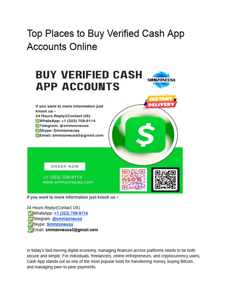 23 Tips For Buying Verified Cash, App Accounts Safe | PDF | Bitcoin |  Cryptocurrency