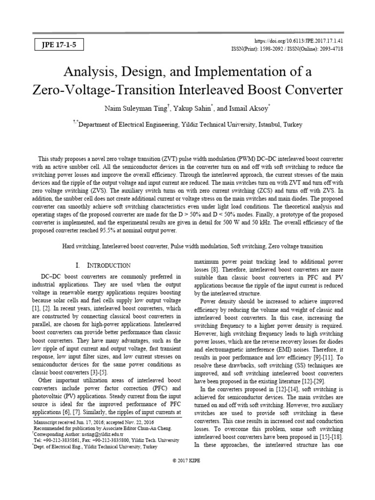 ZVT-PWM Interleaved Boost Converter Design | PDF | Power Electronics ...