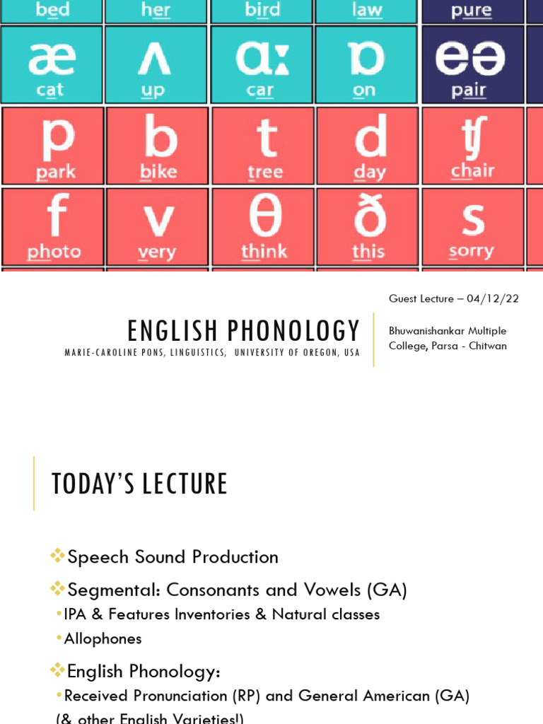 English Phonology Overview | PDF | Consonant | Stress (Linguistics)