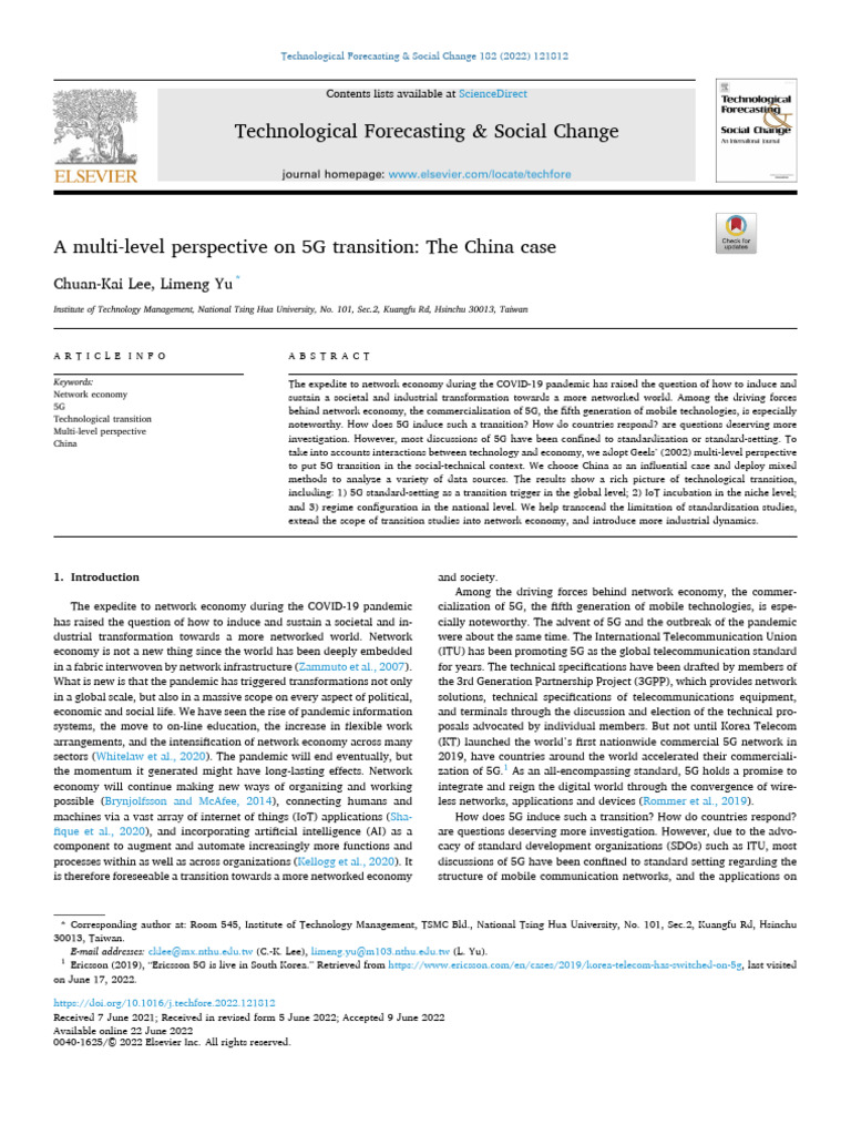 5G Transition in China's Network Economy | PDF | Internet Of Things | 4 G