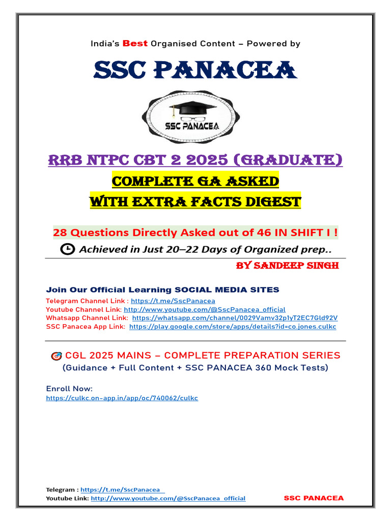 SSC CGL & NTPC 2025 Exam Prep Guide | PDF