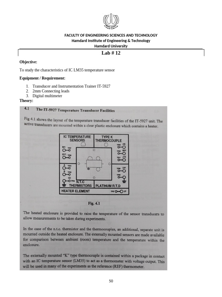 LM35 Temperature Sensor Lab Guide | PDF