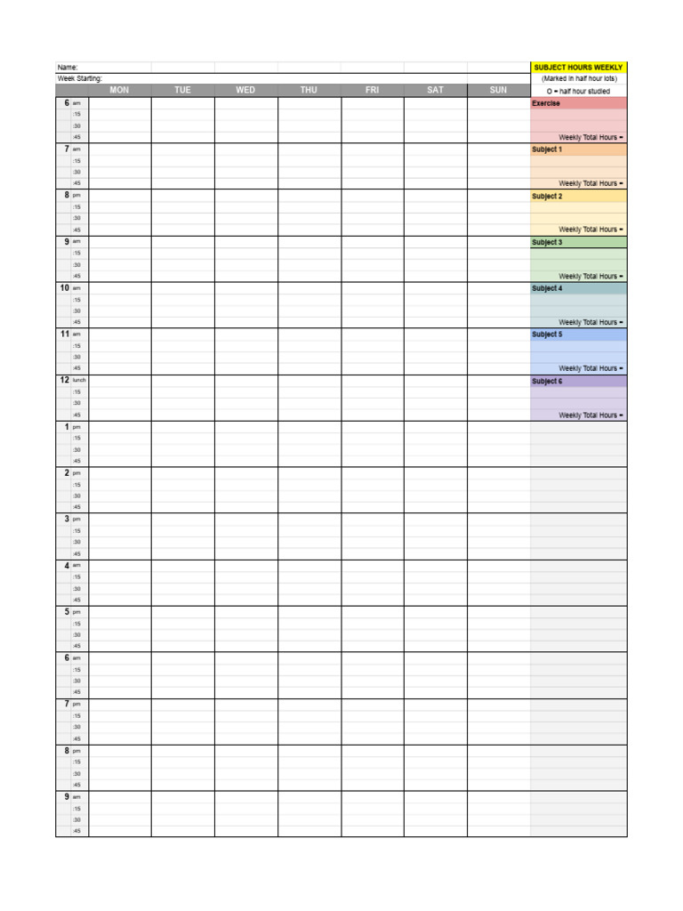 Daily and Weekly Study Planner | PDF