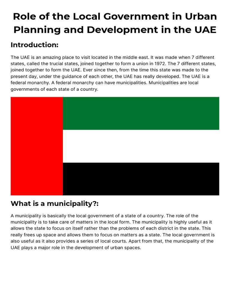 UAE Local Government's Role in Urban Planning | PDF | Infrastructure ...