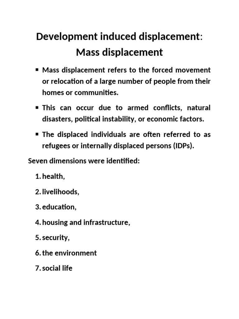 Mass Displacement PDF PDF