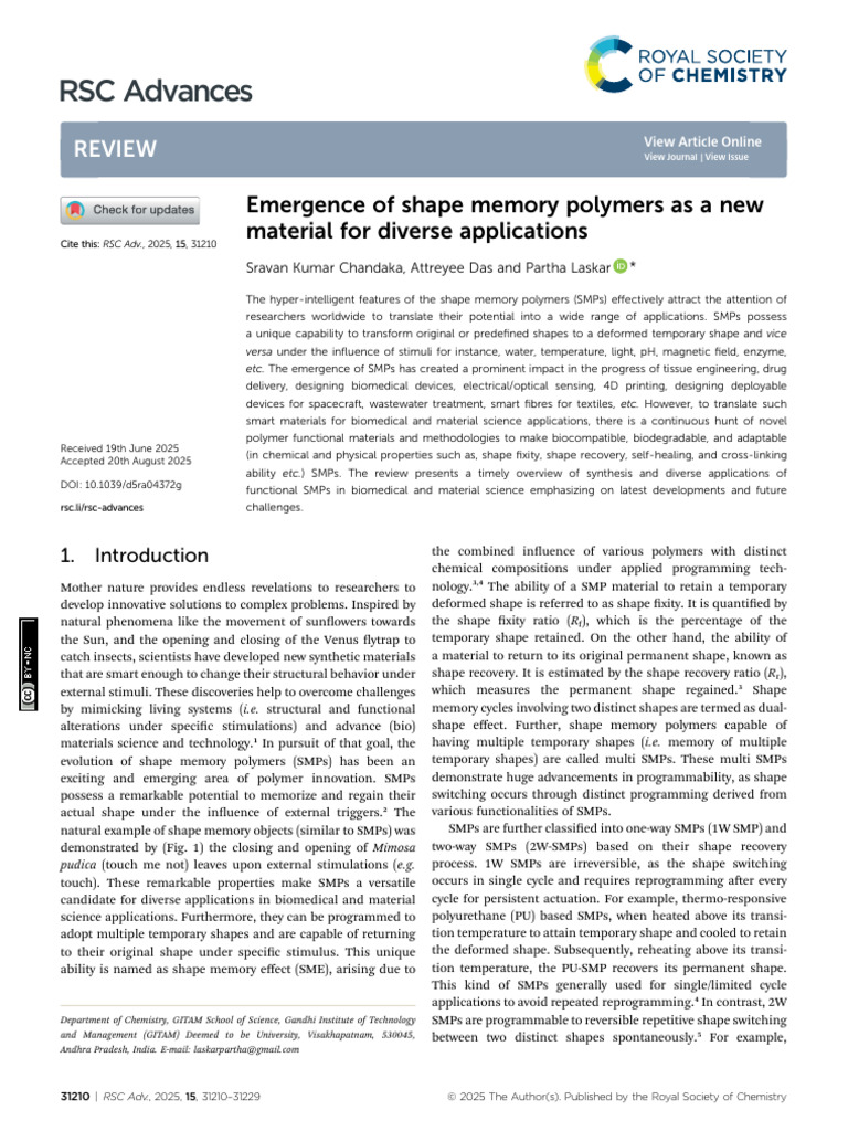 RSC Advances: Review | PDF | Epoxy | Materials