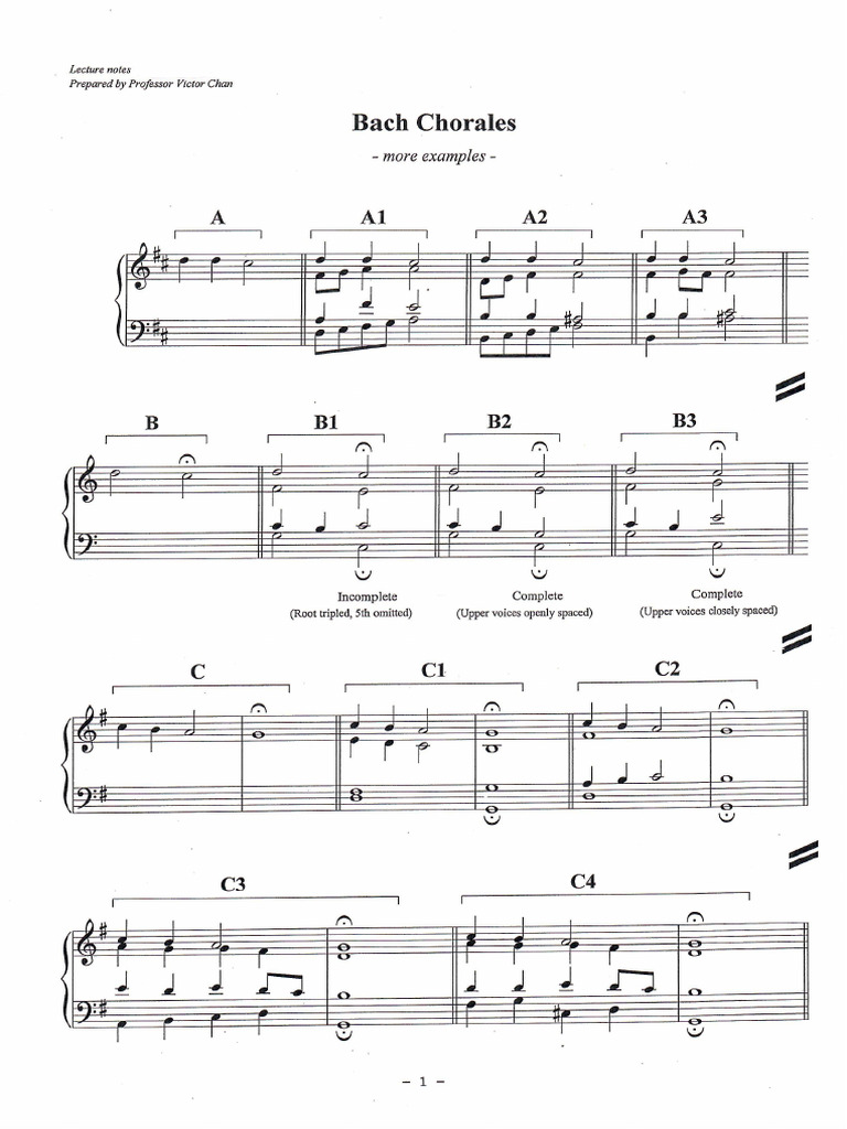 Unit 3.2 - Additional Examples On Bach Chorales | PDF