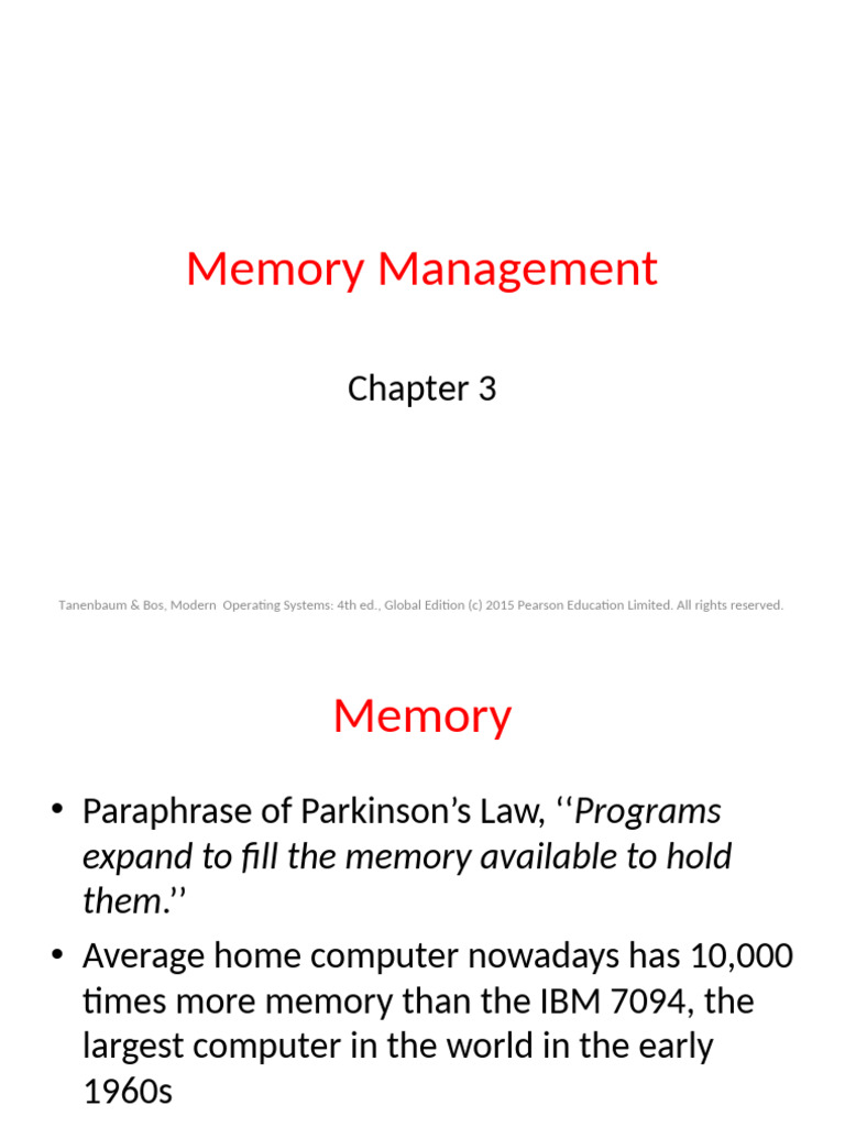 Memory Management in Operating Systems | PDF | Computer Programming ...