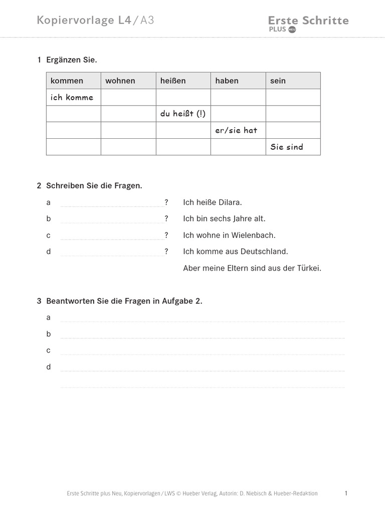 Erste Schritte Plus Neu Kopiervorlage L04 | PDF