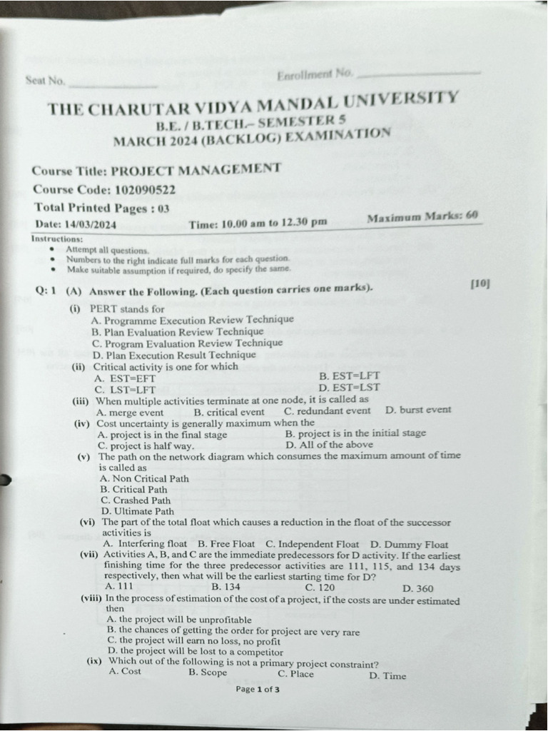 External Pyq Papers | PDF