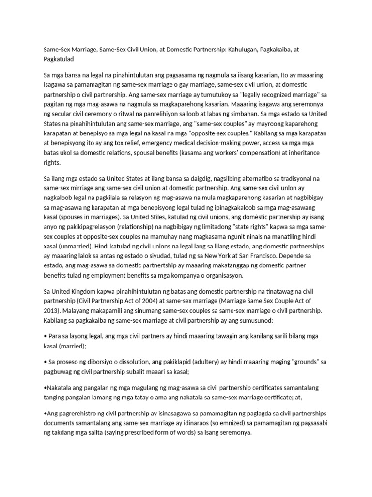 Same Sex Marriage | PDF