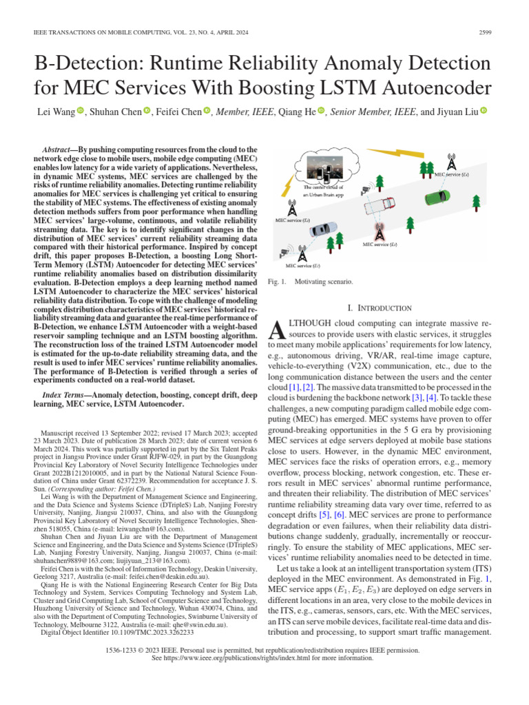 B-Detection: MEC Reliability Anomaly Detection | PDF | Computing ...