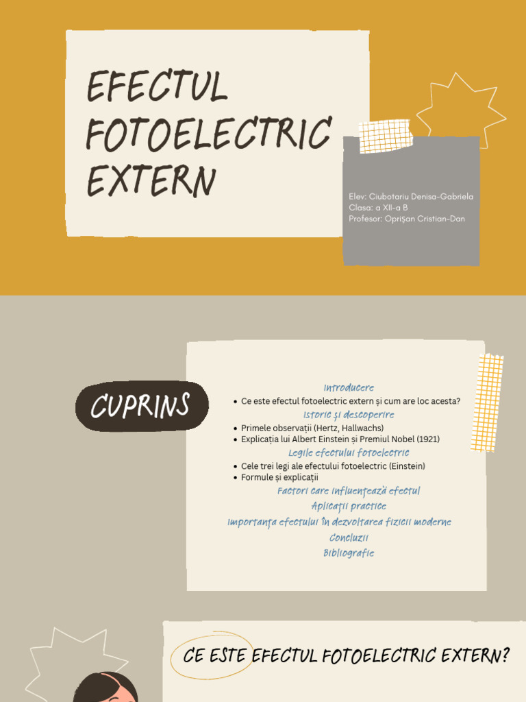 Efectul Fotoelectric Extern Oprisan | PDF