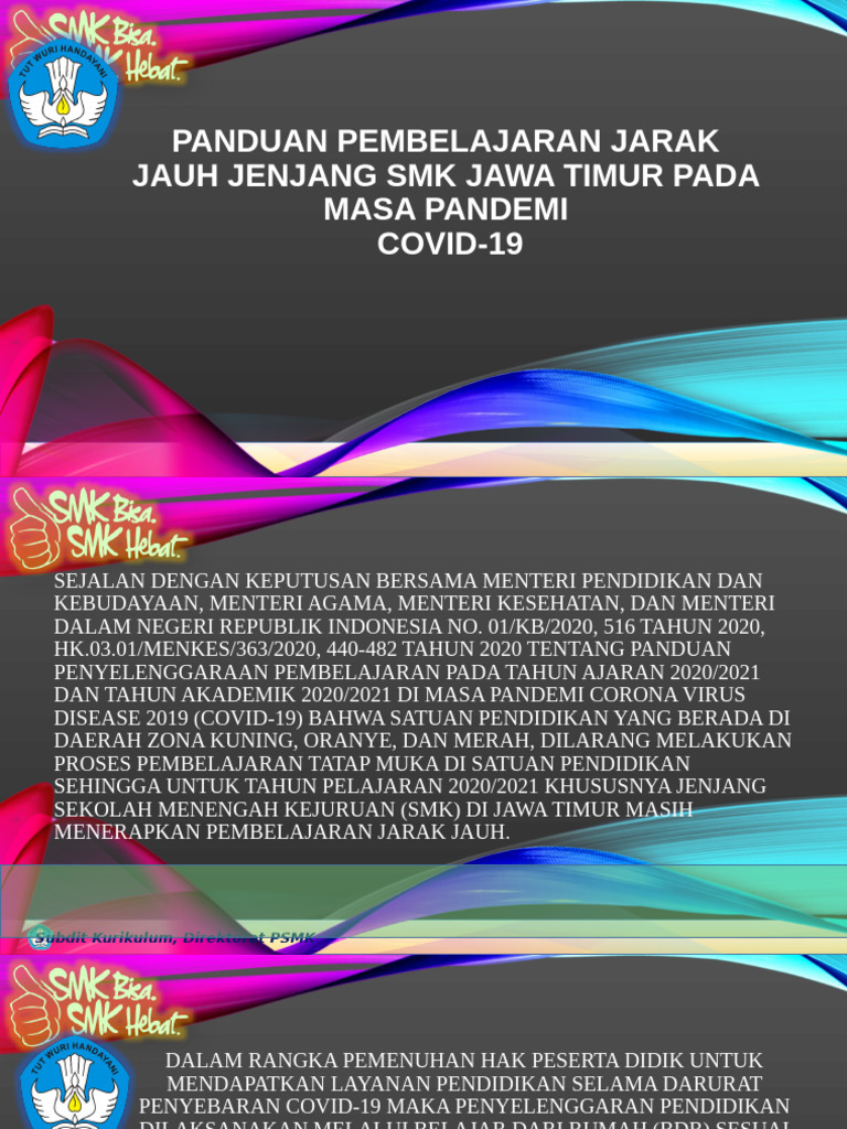 Panduan Pembelajaran Jarak Jauh SMK COVID-19 | PDF