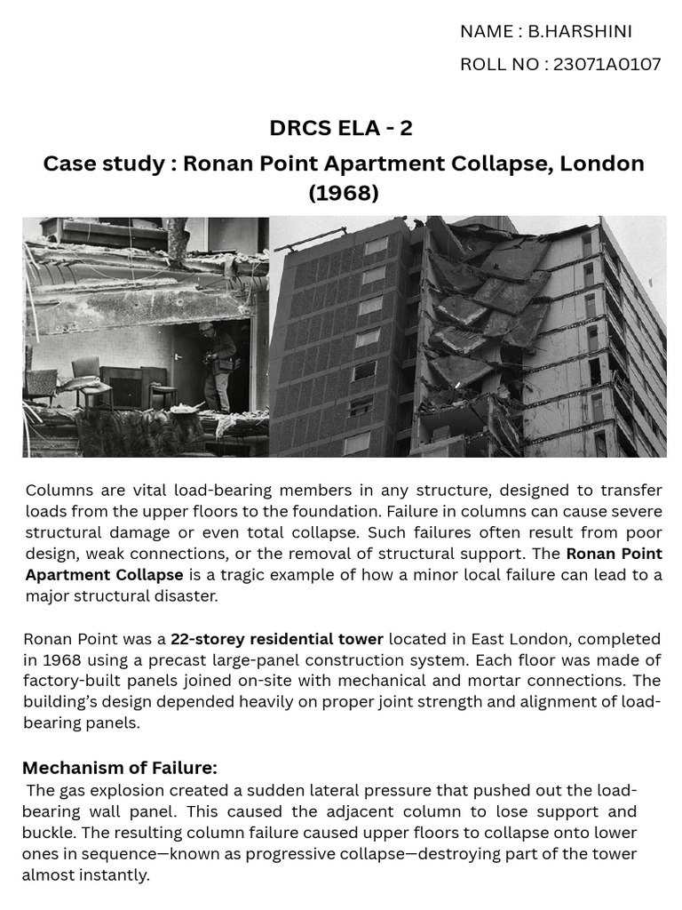 Ronan Point Collapse Case Study | PDF