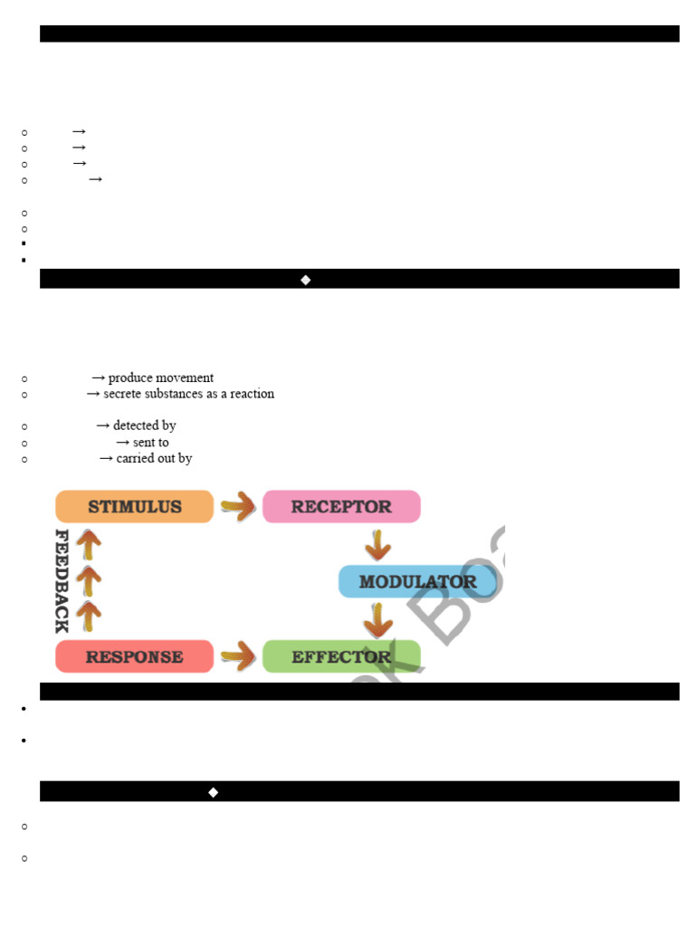 Biology Class 10th Key Points | PDF | Nervous System | Stimulus ...