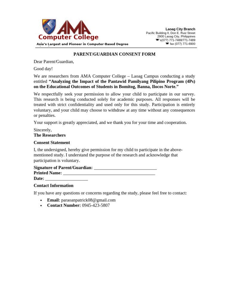 Parent Consent Final | PDF