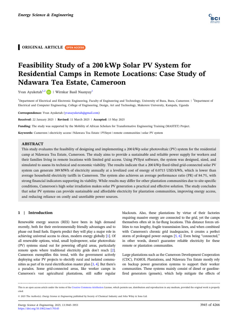 Feasibility Study of A 200 KWP Solar PV System For | PDF ...