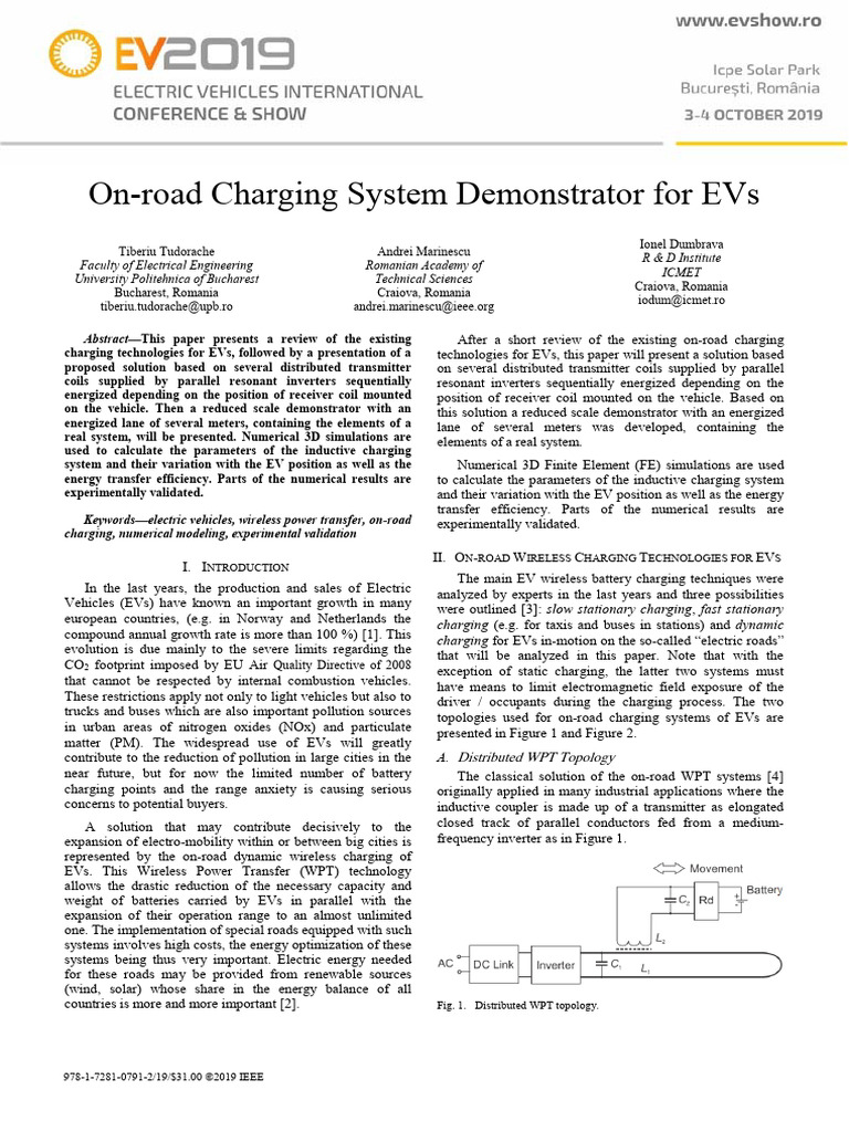 On-Road EV Wireless Charging System | PDF | Inductor | Inductance