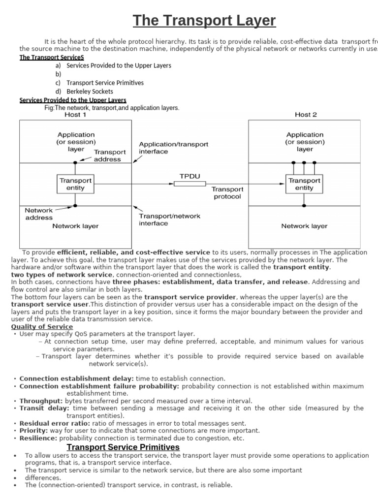 Transport Layer Connection Control | PDF | Transmission Control ...