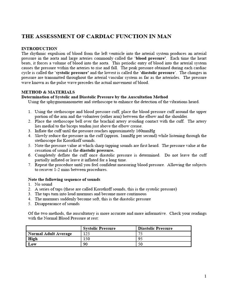 Cardiac Function Assessment Methods | PDF | Electrocardiography | Blood ...
