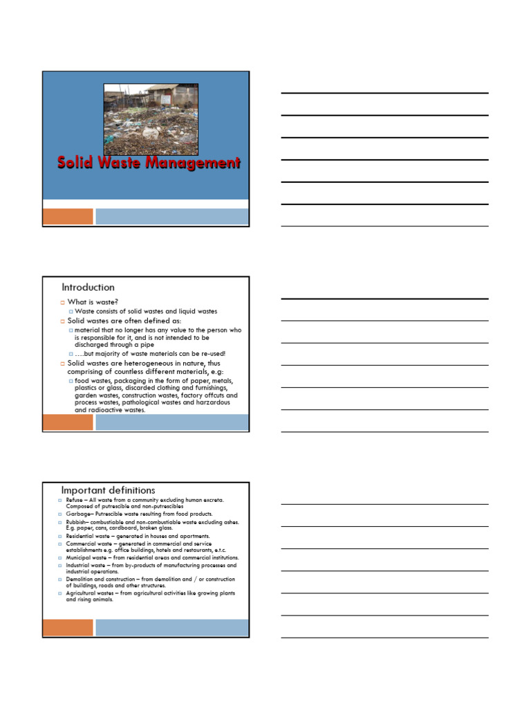 Solid Waste Management Overview | PDF | Waste | Waste Management