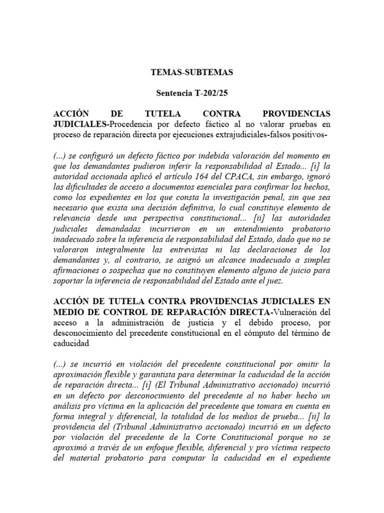 Sentencia T-202-2025 | PDF | Caso de ley | Debido al proceso