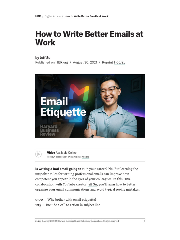 S2 How To Write Better Emails at Work | PDF